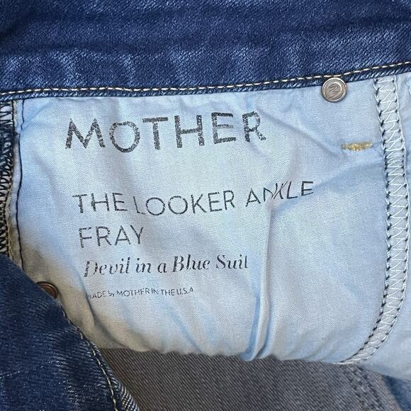 Mother Jeans Womens 27 Blue The Looker Ankle Fray Skinny Denim USA Low Rise - Picture 8 of 13